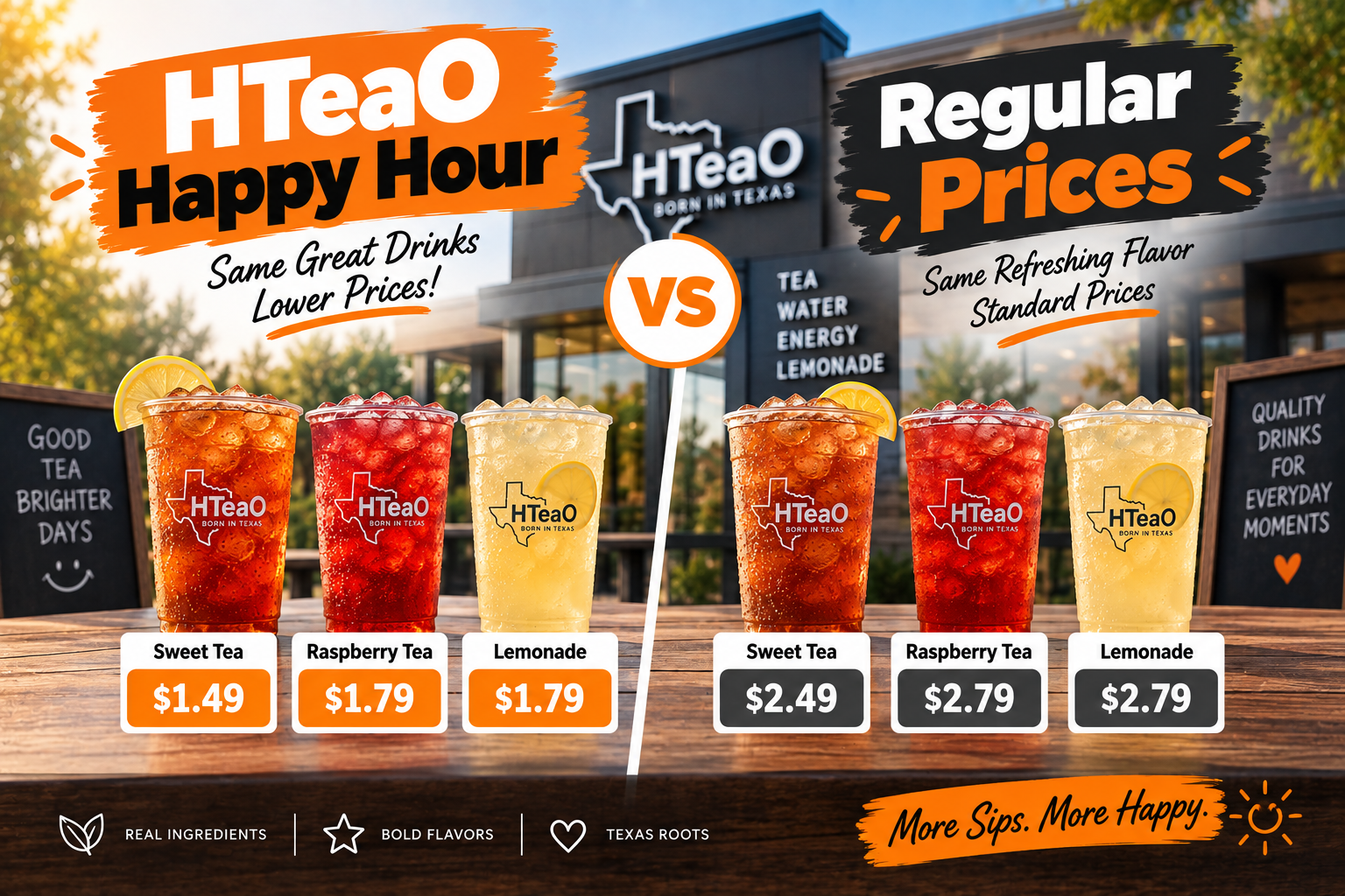 HTeaO Happy Hour vs. Regular Prices